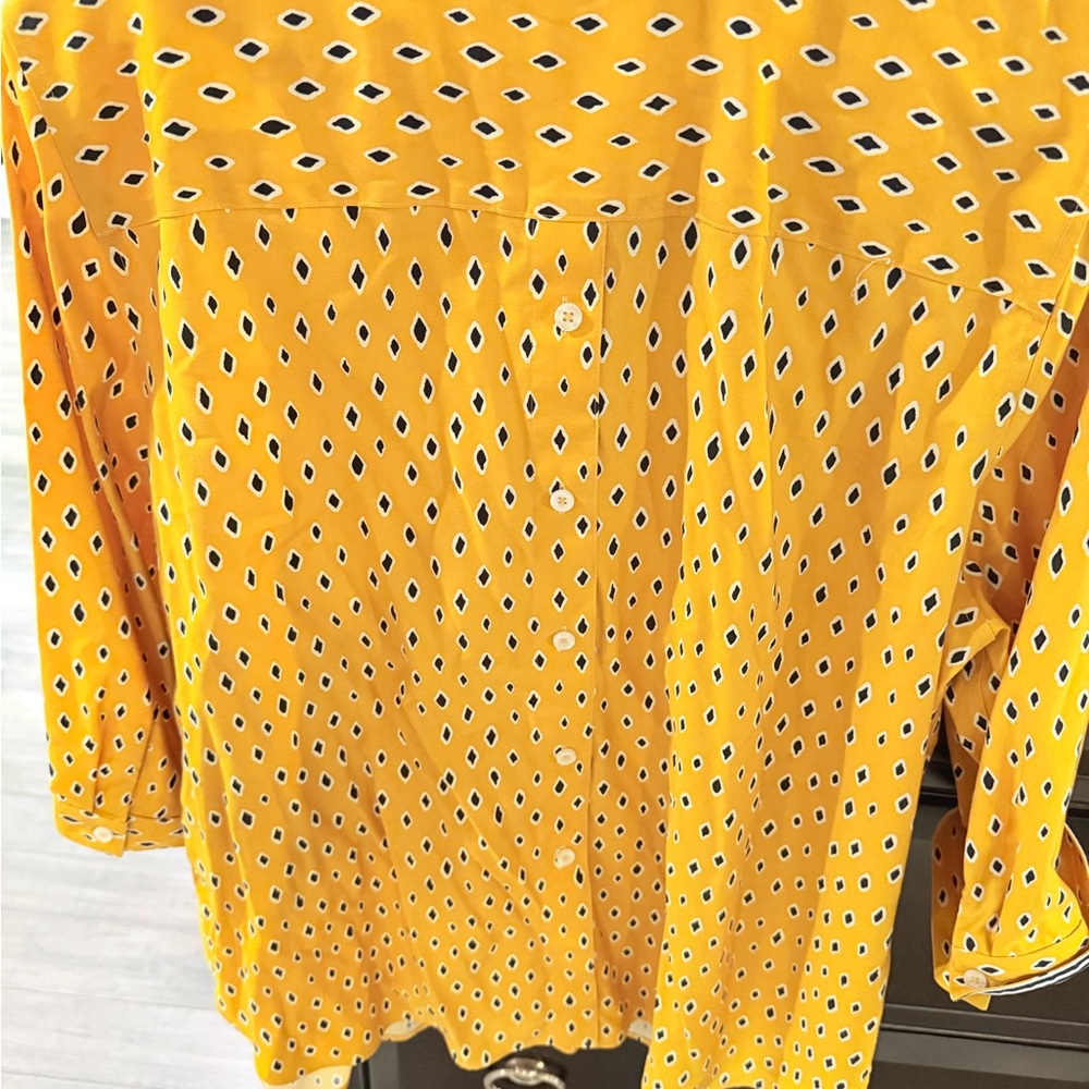 Chico's Yellow And Black Patterned Button Down Sh… - image 7